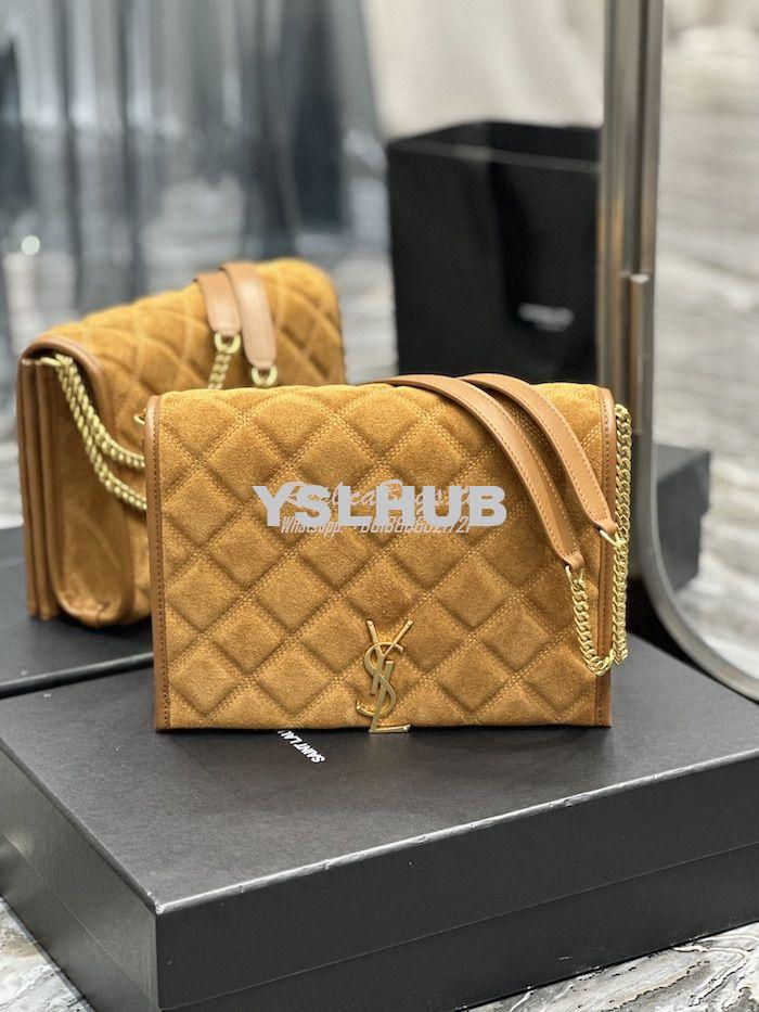 Replica YSL Saint Laurent Becky Mini Chain Bag In Carré-Quilted Lambsk 13