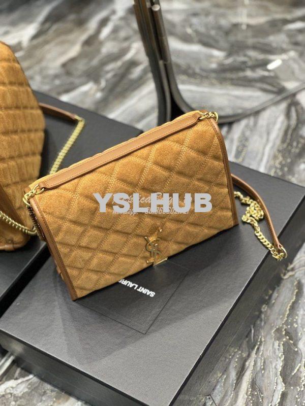 Replica YSL Saint Laurent Becky Mini Chain Bag In Carré-Quilted Suede 4