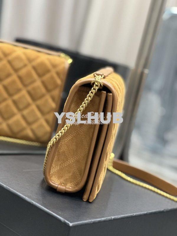 Replica YSL Saint Laurent Becky Mini Chain Bag In Carré-Quilted Suede 6