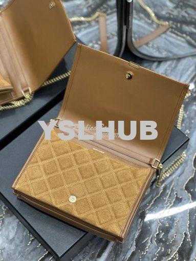 Replica YSL Saint Laurent Becky Mini Chain Bag In Carré-Quilted Suede 7