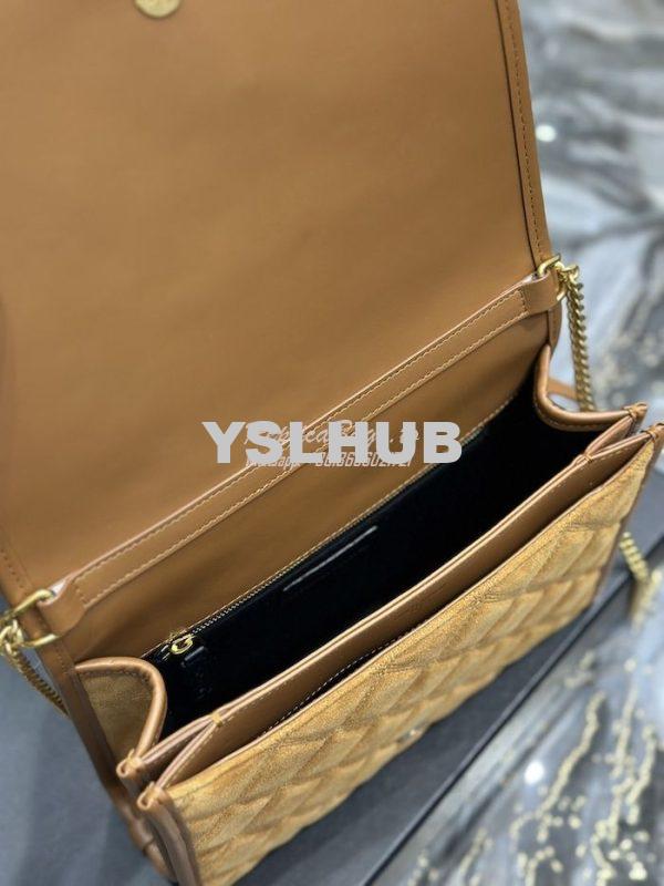 Replica YSL Saint Laurent Becky Mini Chain Bag In Carré-Quilted Suede 8