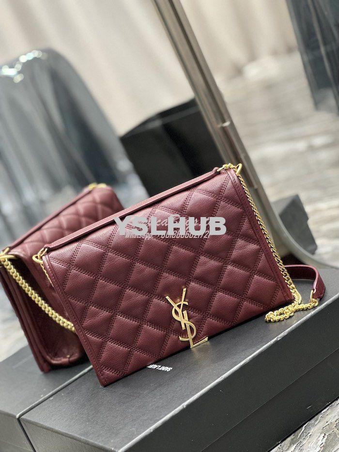 Replica YSL Saint Laurent Becky Mini Chain Bag In Carré-Quilted Lambsk