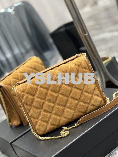 Replica YSL Saint Laurent Becky Mini Chain Bag In Carré-Quilted Suede 11