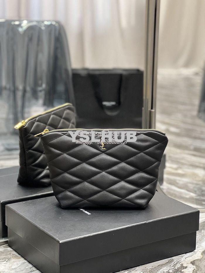 Replica YSL Saint Laurent Sade Pouch In Quilted Lambskin 6967791 Black