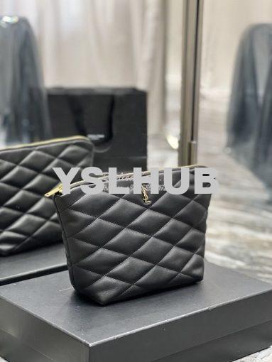 Replica YSL Saint Laurent Sade Pouch In Quilted Lambskin 6967791 Black 2