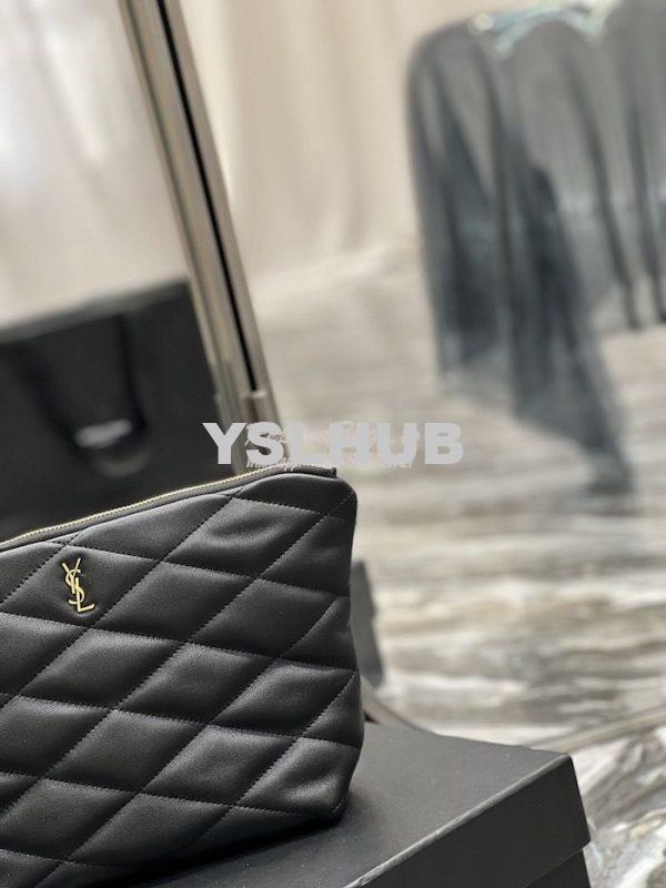 Replica YSL Saint Laurent Sade Pouch In Quilted Lambskin 6967791 Black 4