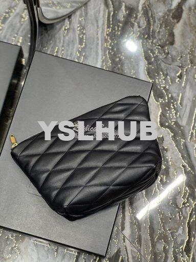 Replica YSL Saint Laurent Sade Pouch In Quilted Lambskin 6967791 Black 5