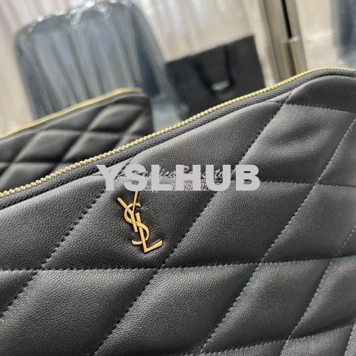 Replica YSL Saint Laurent Sade Pouch In Quilted Lambskin 6967791 Black 6
