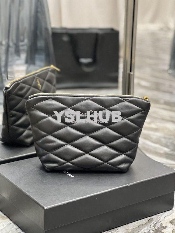 Replica YSL Saint Laurent Sade Pouch In Quilted Lambskin 6967791 Black 12