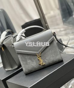 Replica YSL Saint Laurent Cassandra Medium Top Handle In Box Leather A 2