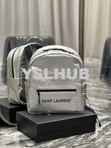 Replica YSL Saint Laurent Nuxx Backpack In Metallized Nylon 623698 Pla 2