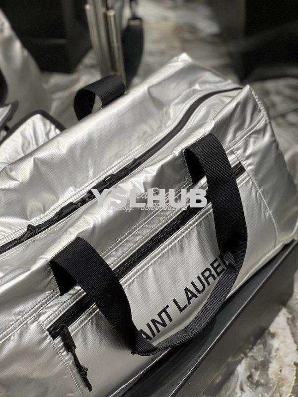 Replica YSL Saint Laurent Nuxx Duffle In Metallized Nylon 581374 Plati 5