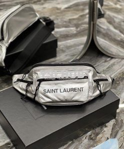 Replica YSL Saint Laurent Nuxx Crossbody Bag In Metallized Nylon 58137