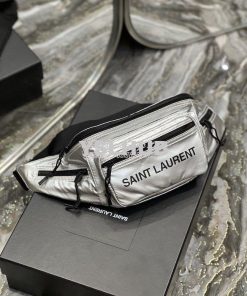 Replica YSL Saint Laurent Nuxx Crossbody Bag In Metallized Nylon 58137 2