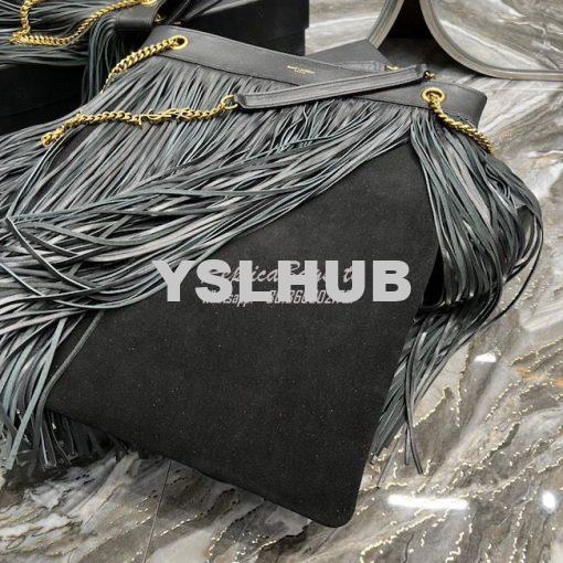 Replica YSL Saint Laurent Grace Large Hobo Bag In Lambskin 6337521 Bla 11