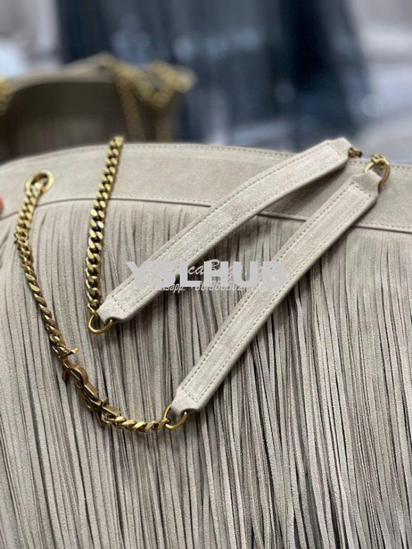 Replica YSL Saint Laurent Grace Large Hobo Bag In Suede 6337521 Taupe 8