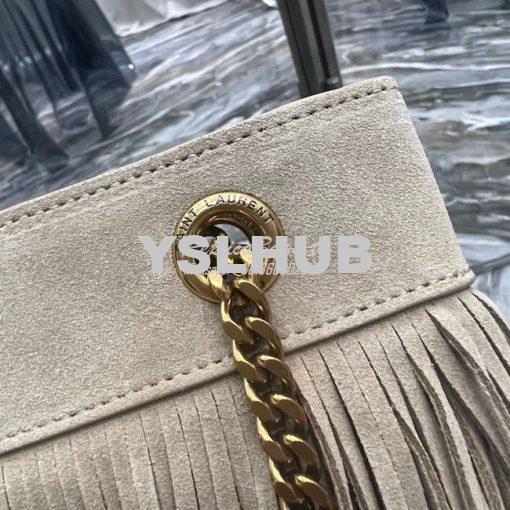 Replica YSL Saint Laurent Grace Large Hobo Bag In Suede 6337521 Taupe 9
