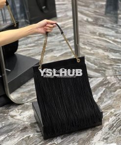 Replica YSL Saint Laurent Grace Large Hobo Bag In Suede 6337521 Black