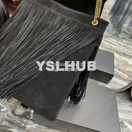 Replica YSL Saint Laurent Grace Large Hobo Bag In Suede 6337521 Black 6