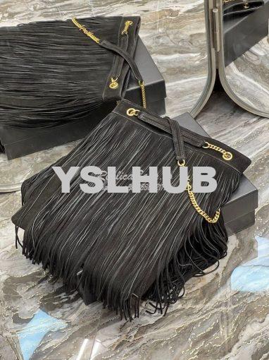 Replica YSL Saint Laurent Grace Large Hobo Bag In Suede 6337521 Black 7