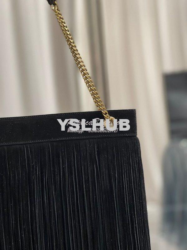 Replica YSL Saint Laurent Grace Large Hobo Bag In Suede 6337521 Black 9