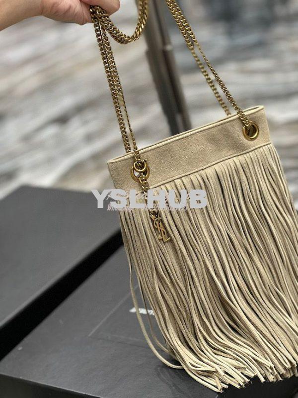 Replica YSL Saint Laurent Grace Small Chain Bag In Suede 6337530 Taupe 3