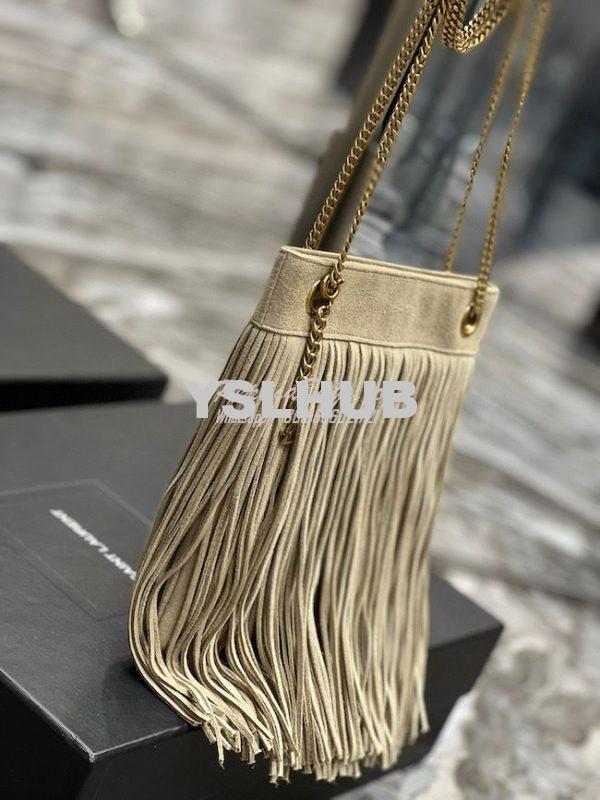 Replica YSL Saint Laurent Grace Small Chain Bag In Suede 6337530 Taupe 6