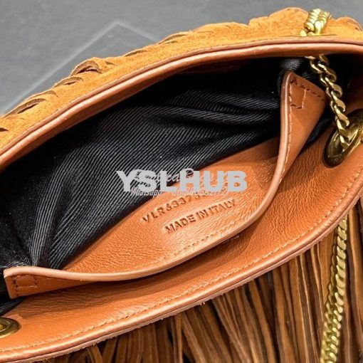 Replica YSL Saint Laurent Grace Small Chain Bag In Suede 6337530 Tan 10