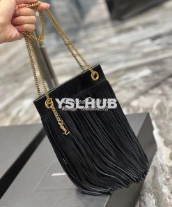 Replica YSL Saint Laurent Grace Small Chain Bag In Suede 6337530 Black 2