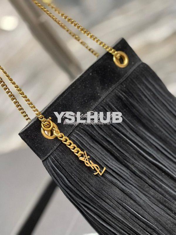Replica YSL Saint Laurent Grace Small Chain Bag In Suede 6337530 Black 6