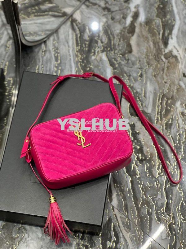 Replica YSL Saint Laurent Lou Camera Bag In Quilted Suede And Smooth L 6