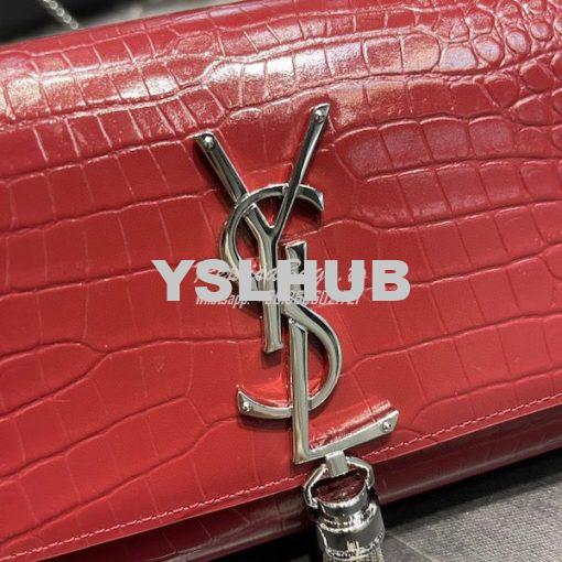 Replica YSL Saint Laurent Kate Chain Wallet With Tassel In Crocodile-e 3