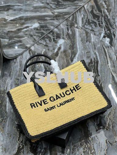 Replica YSL Saint Laurent Rive Gauche Tote Bag In Raffia And Leather 6 5
