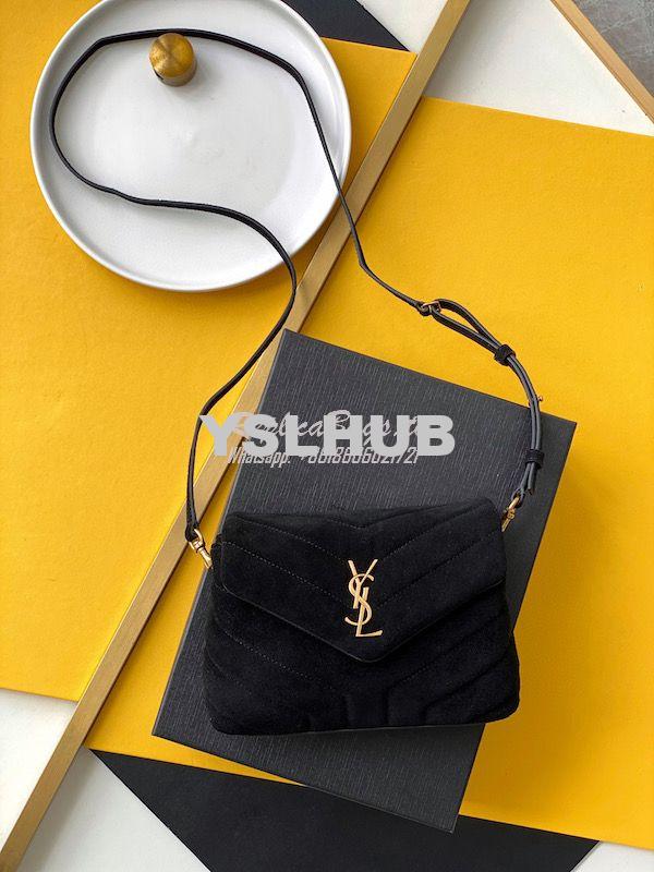 Replica YSL Saint Laurent Loulou Toy Bag In Suede And Quilted Leather 12