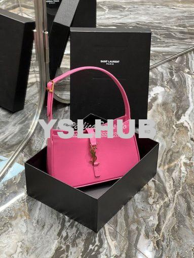 Replica YSL Saint Laurent Le 5 à 7 hobo bag in Pink calfskin Smooth le 2
