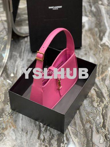 Replica YSL Saint Laurent Le 5 à 7 hobo bag in Pink calfskin Smooth le 5