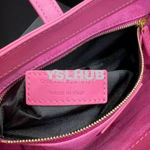 Replica YSL Saint Laurent Le 5 à 7 hobo bag in Pink calfskin Smooth le 13