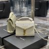 Replica YSL Saint Laurent Cassandra Medium Top Handle Bag In Shiny Cro 15