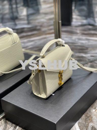Replica YSL Saint Laurent Cassandra Mini Top Handle Bag In Crocodile E 3
