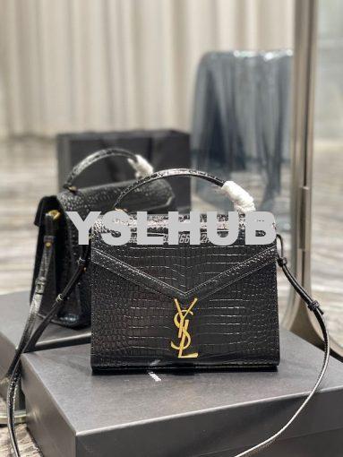 Replica YSL Saint Laurent Cassandra Medium Top Handle Bag In Shiny Cro 3