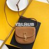 Replica YSL Saint Laurent Medium Kate Bag In Brown Suede And Black Cro 12