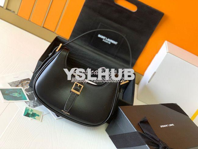 Replica YSL Saint Laurent Le Fermoir Hobo Bag In Shiny Leather 672615 12
