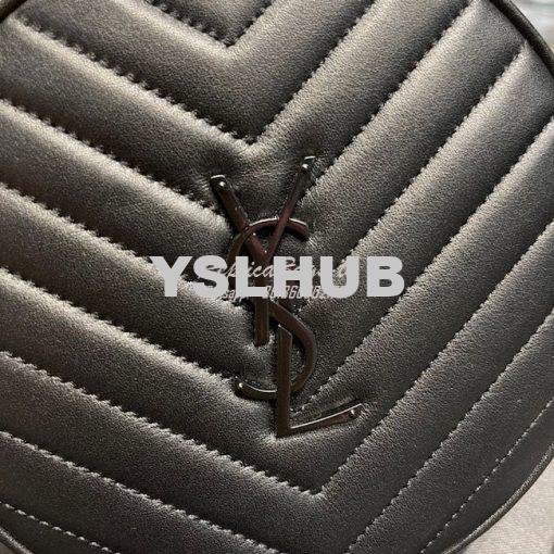 Replica YSL Yves Saint Laurent Vinyle Round Camera Bag In Chevron-quil 5