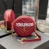 Replica YSL Yves Saint Laurent Vinyle Round Camera Bag In Chevron-quil 10