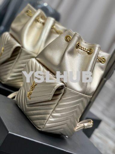 Replica YSL Saint Laurent Joe Backpack In Lamé Leather 672609 Champagn 6
