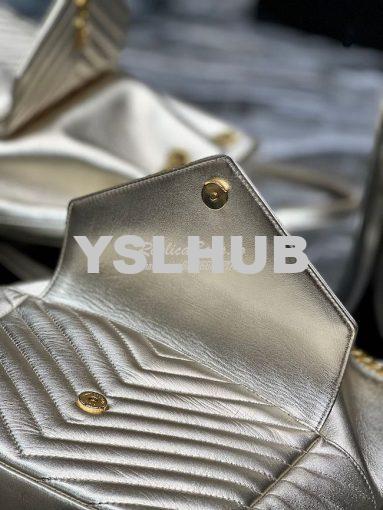 Replica YSL Saint Laurent Joe Backpack In Lamé Leather 672609 Champagn 8