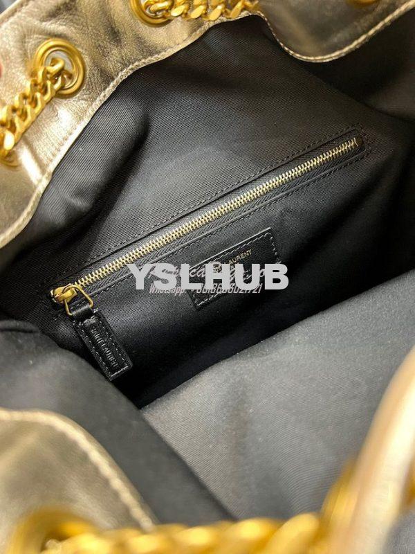 Replica YSL Saint Laurent Joe Backpack In Lamé Leather 672609 Champagn 13