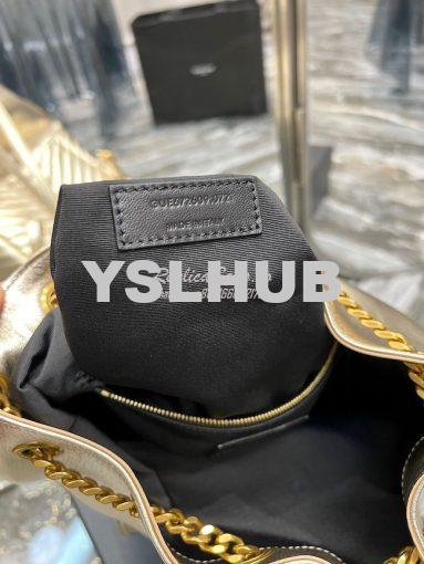 Replica YSL Saint Laurent Joe Backpack In Lamé Leather 672609 Champagn 14