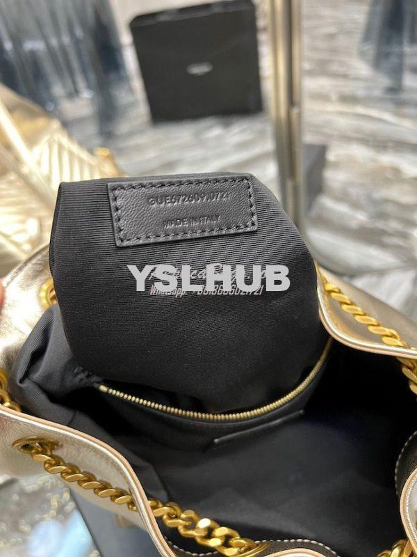 Replica YSL Saint Laurent Joe Backpack In Lamé Leather 672609 Champagn 14
