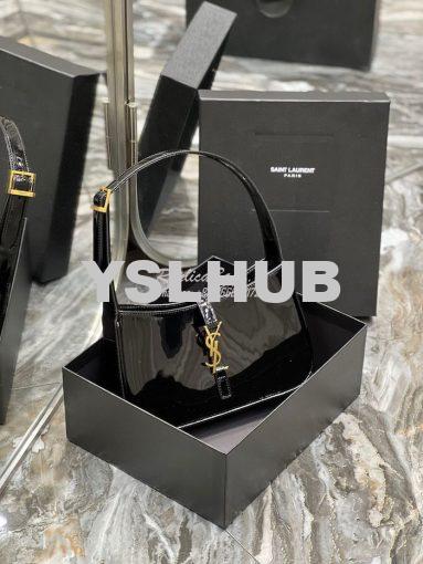 Replica YSL Saint Laurent Le 5 à 7 hobo bag in black Patent Leather 65 2